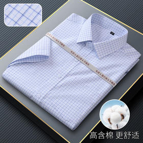 【常年备货】D040小方格工装短袖衬衫