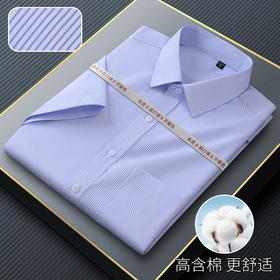 【常年备货】D041细蓝条工装短袖衬衫